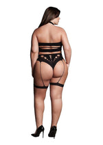 Le Desir Shade Ananke Xii Three Piece with Choker, Bandeau Top and Pantie with Garters