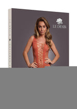 Le Desir V-Neck Teddy with Opaque Panels - One Size - Sunset Glow - Orange/Red - One Size
