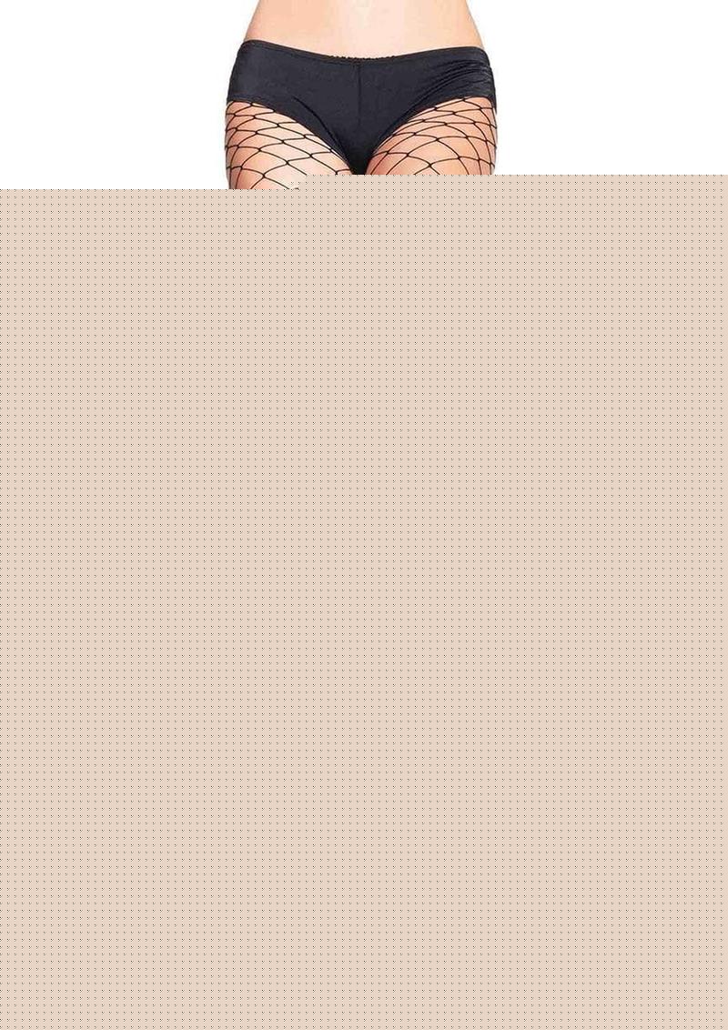 Leg Avenue Fence Net Pantyhose - Black - Plus Size/Queen