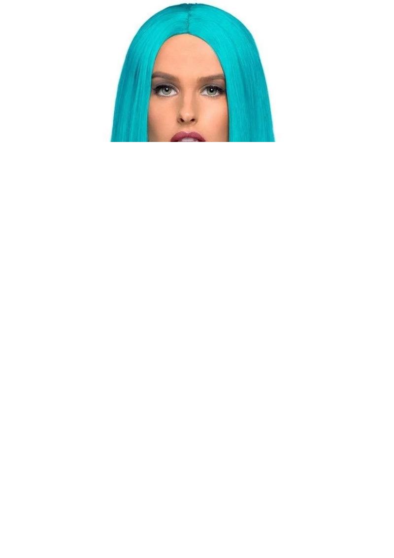 Leg Avenue Long Straight 33 Center Part Wig - Blue/Turquoise - One Size