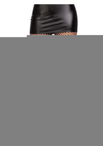 Leg Avenue Opaque Flame Tights with Fishnet Top - Black - One Size