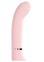 Loveline Divine 10 Function Rechargeable Silicone Ribbed G-Spot Vibrator - Pink
