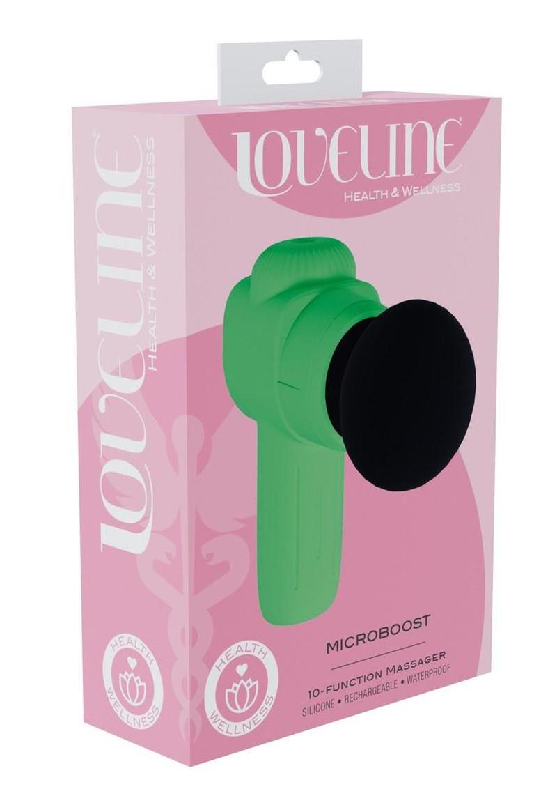Loveline Microboost 10 Function Vibrating Rechargeable Silicone Massasger - Green