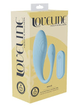 Loveline Wave C-Shape 10 Function Rechargeable Silicone Vibrator with Remote Control - Blue