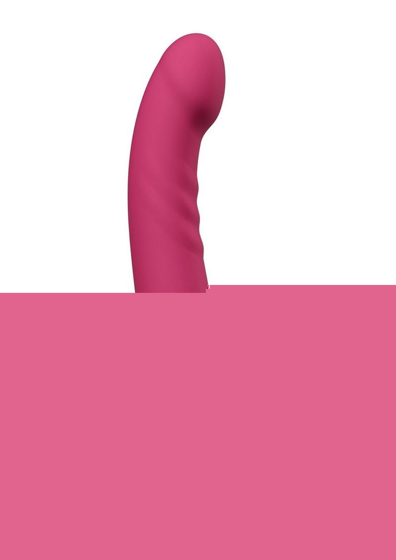 Lovense Lapis Rechargeable Silicone App Control Dual End Strapless Strap-On Vibrator - Magenta/Pink