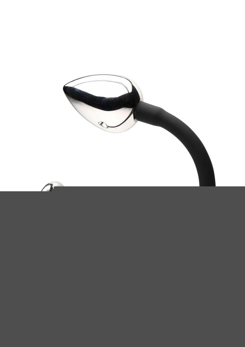 Master Series Tug + Plug Aluminum Cock and Ball Ring with Anal Plug