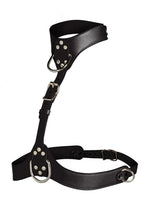 Master Series Vixen Female Chest Vegan Leather Harness - Black