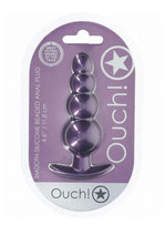 Ouch! Beaded Anal Plug Silicone - Metallic - Purple