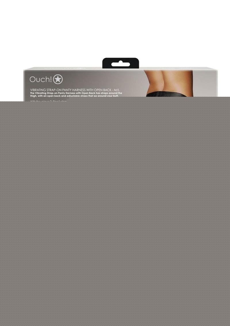 Ouch! Vibrating Strap-On Panty Harness with Open Back Rechargeable