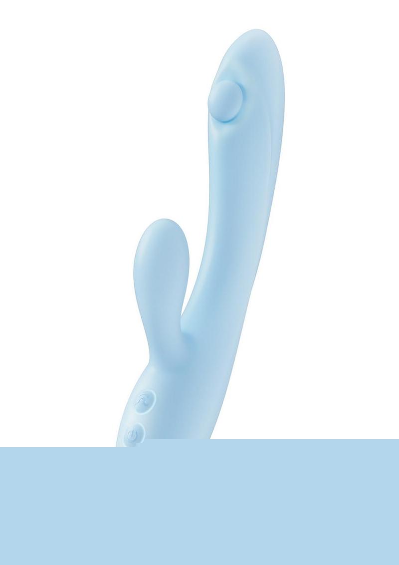 Play with Me Moondust Magic Rechargeable Silicone Rabbit Vibrator - Blue