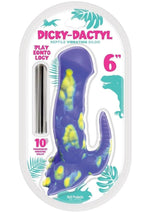 Playeontology Series Dickydactyl Rechargeable Silicone Vibrating Dildo - Purple - 6in