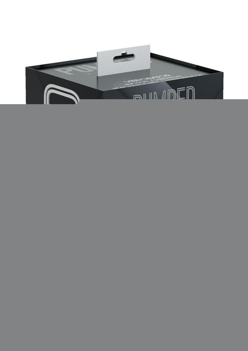 Pumped Vibrobator Pressure Suction 9 Function Vibrating Rechargeable Masturbator - Grey/Gun Metal
