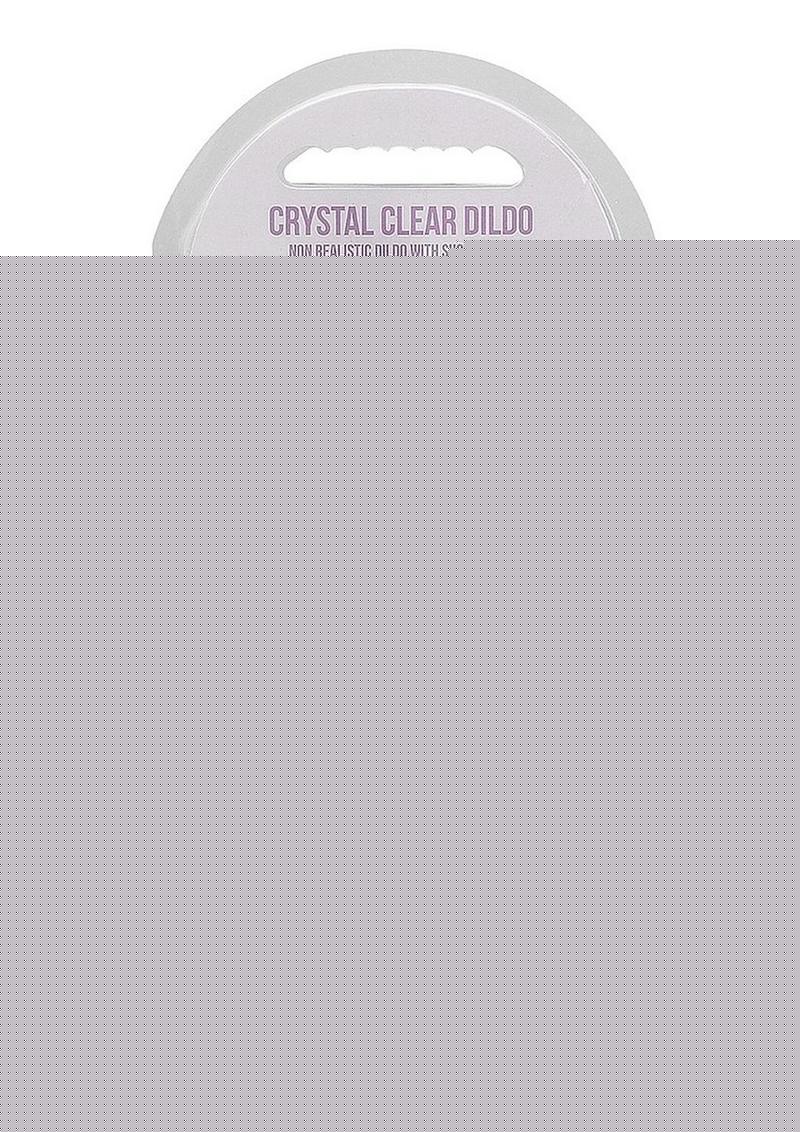 Realrock Crystal Clear Non Realistic Dildo with Suction Cup - Clear/Purple - 6.7in