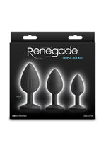 Renegade Triple Ace Silicone Anal Plugs Kit - Black - 3pc/Set