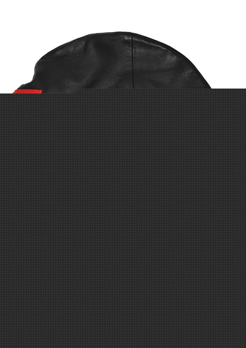 Rouge Leather Mask with D Ring and Lock Strap - Black/Red