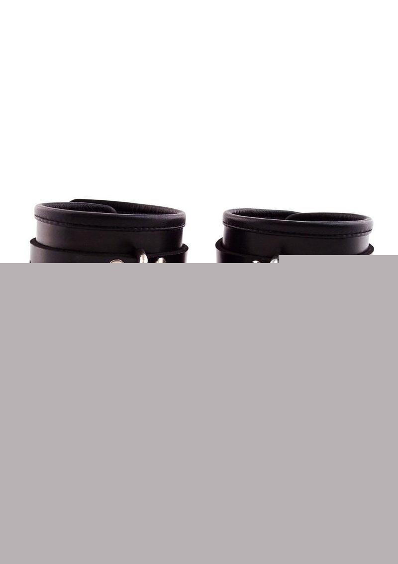 Rouge Leather Wrist Cuffs - Black