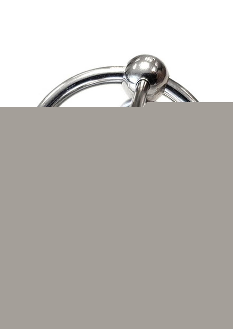 Rouge Stainless Steel Hollow Beaded Urethral Probe and Cock Ring - Metal