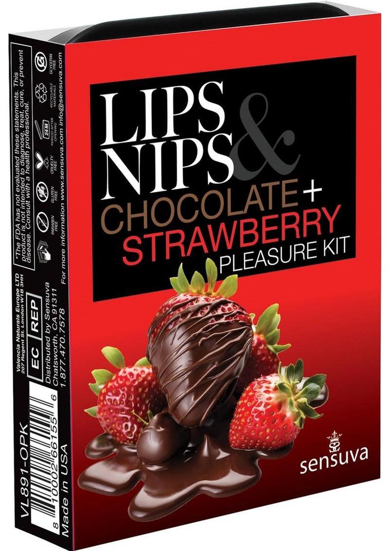 Sensuva Lips N Nips Pleasure Kit Limited Edition - Chocolate/Strawberry