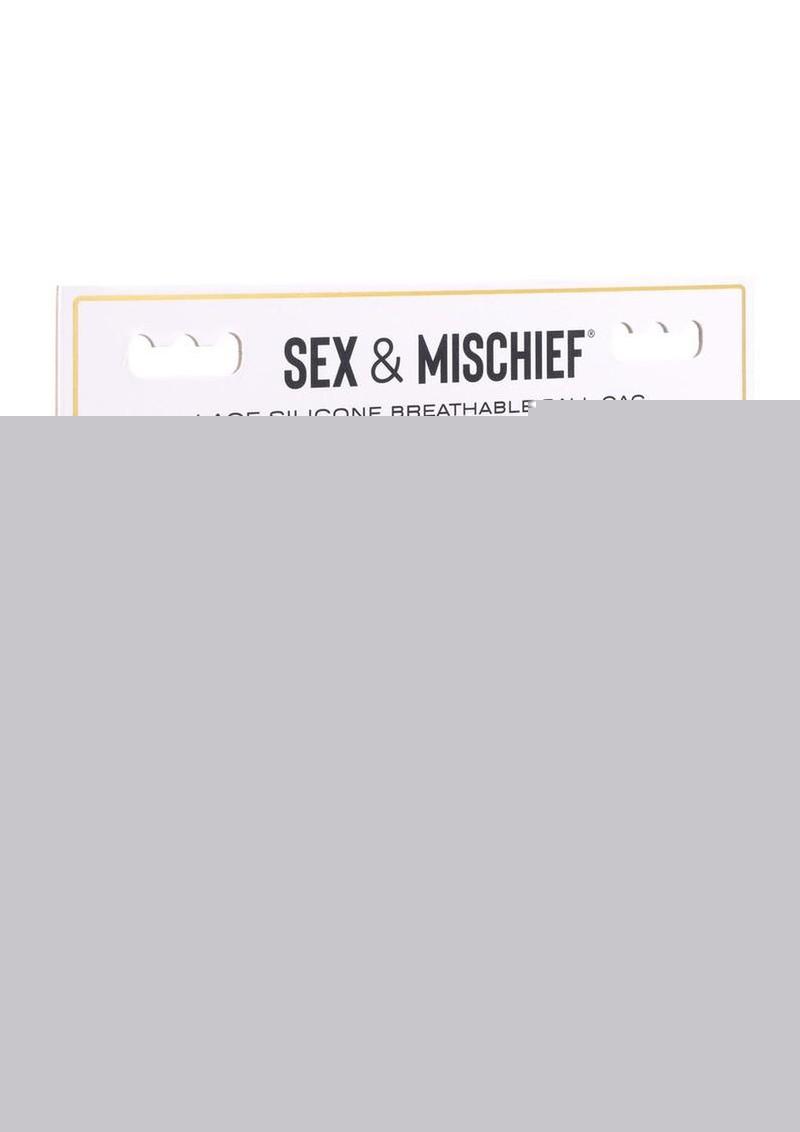 Sex and Mischief Lace Silicone Breathable Ball Gag - Black/Silver