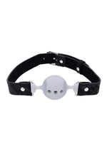 Sex and Mischief Lace Silicone Breathable Ball Gag - Black/Silver