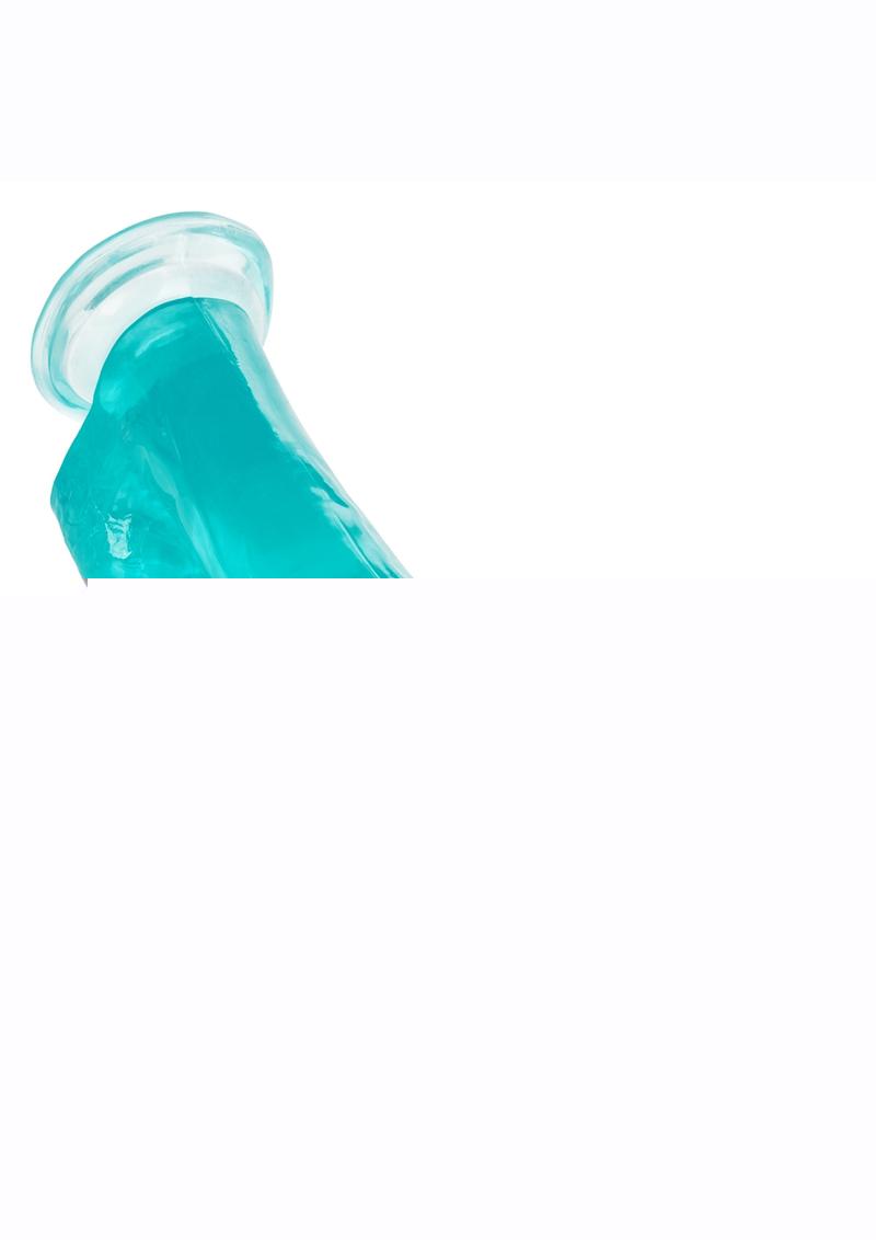 Size Queen Dildo with Balls - Blue - 12in