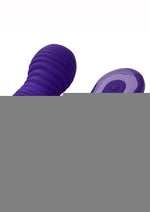 Slay #Thrustme Silicone Rechargeable Thrusting Rotating Vibrator with Remote - Purple