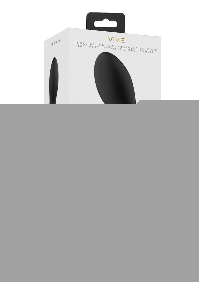 Vive Niva 360 Degrees Rechargeable Silicone Rotating G-Spot Rabbit Vibrator - Black