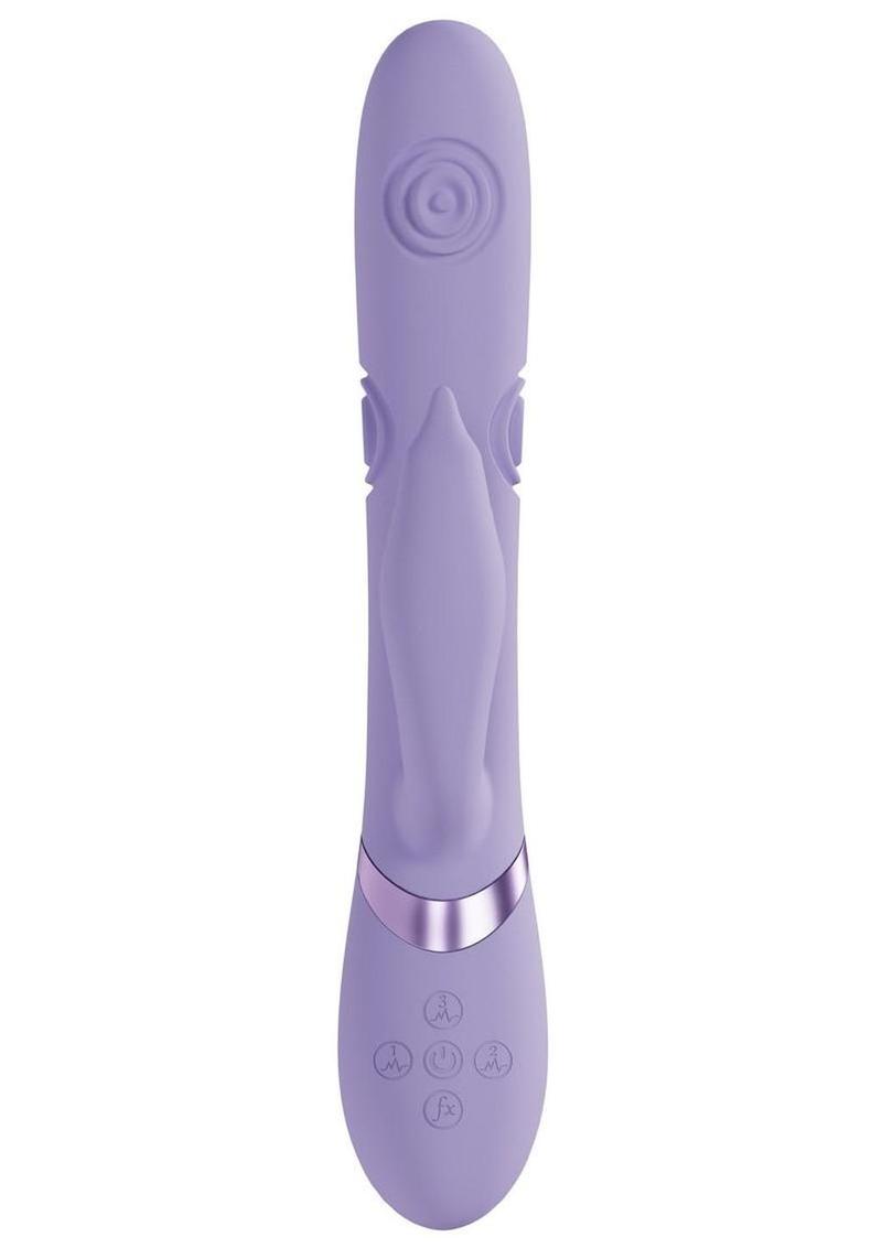 Vive Pallina Rechargeable Silicone Triple Motor G-Spot Vibrating and Tapping Beads Clit Stimulator