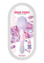 Wet Dreams Rosie Posey Silicone Rechargeable Rose Shaped Vibrating Wand - Magenta/Pink
