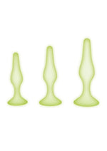 WhipSmart Glow In The Dark Silicone Anal Training Kit - Glow In The Dark/Green - 3 Piece