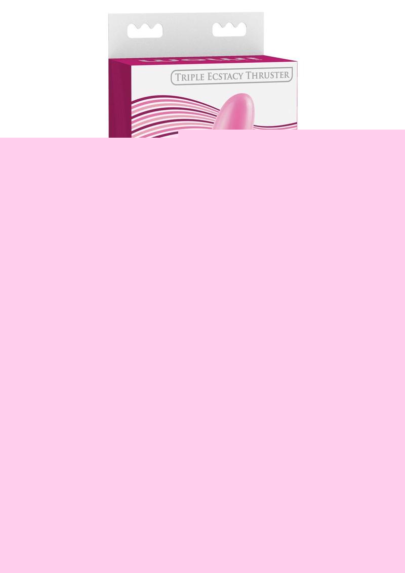 Wow! Vibe Triple Ecstacy Thruster Silicone Rabbit Vibrator - Pink