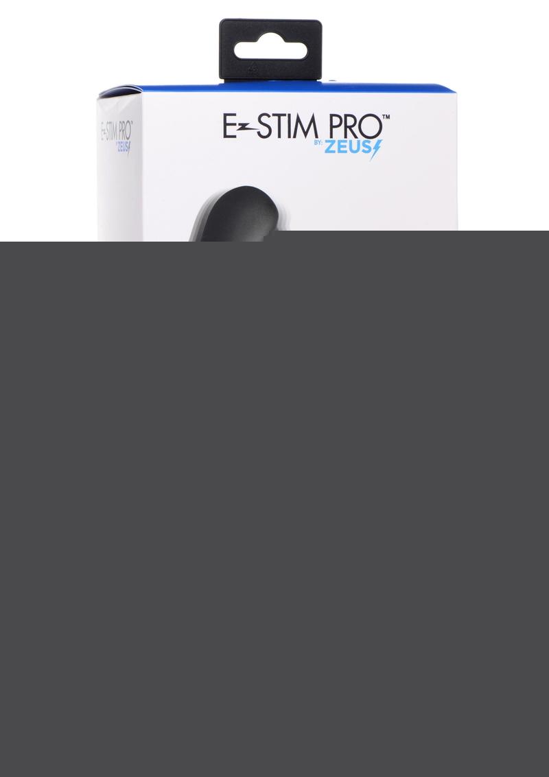 Zeus Vibrating and E-Stim Rechargeable Silicone Dildo with Remote Control - Black - 7.9in